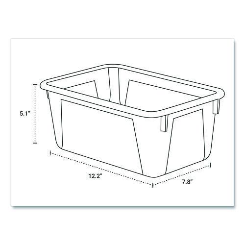 Cubby Bin, 1.8 gal, 7.8" x 12.09" x 5.18", Translucent, 5/Pack - Image 4