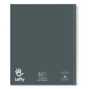Lefty Notebook, 1-Subject, Medium/College Rule, Randomly Assorted Cover Color, (100) 11 x 8.5 Sheets
