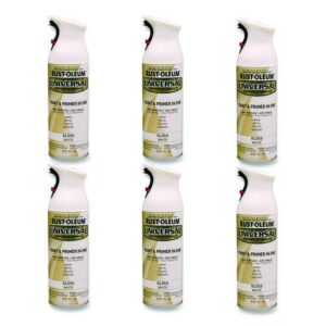 Universal Premium Spray Paint, Gloss White, 12 oz Aerosol Can, 6/Carton