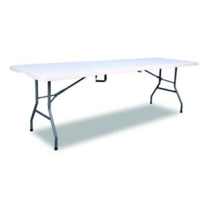 Fold in Half Plastic Folding Table, 96w x 30d x 29.25h, White