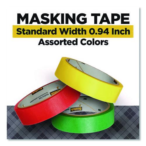 Expressions Masking Tape, 3" Core, 0.94" x 20 yds, Red, Green, Yellow, 3 Rolls/Pack - Image 2