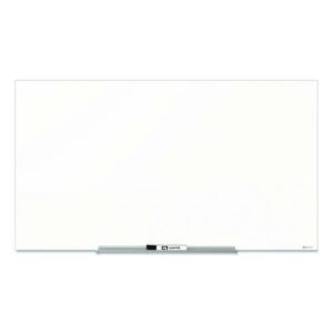 InvisaMount Magnetic Glass Marker Board, 74" x 42", White Surface