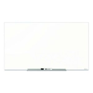 InvisaMount Magnetic Glass Marker Board, 39" x 22", White Surface