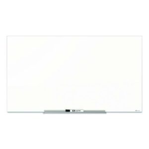 InvisaMount Magnetic Glass Marker Board, 85" x 48", White Surface