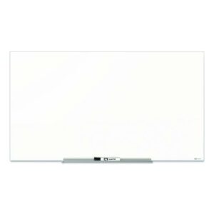 InvisaMount Magnetic Glass Marker Board, 50" x 28", White Surface