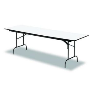 OfficeWorks Commercial Wood-Laminate Folding Table, Rectangular, 60" x 30" x 29", Gray/Charcoal