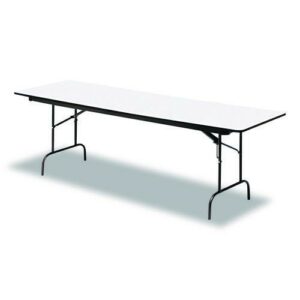 OfficeWorks Commercial Wood-Laminate Folding Table, Rectangular, 72" x 30" x 29", Gray/Charcoal