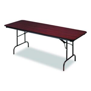 OfficeWorks Commercial Wood-Laminate Folding Table, Rectangular, 96" x 30" x 29", Mahogany