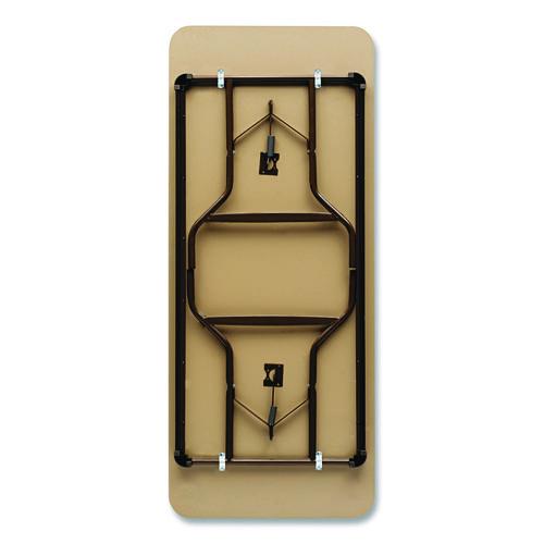 OfficeWorks Classic Wood-Laminate Folding Table, Curved Legs, Rectangular, 60" x 30" x 29", Walnut - Image 2