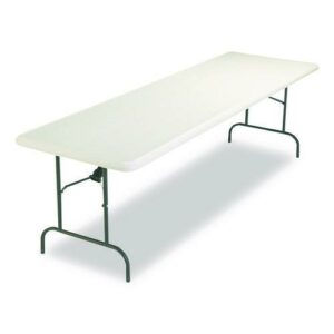 IndestrucTable Industrial Folding Table, Rectangular, 96" x 30" x 29", Platinum