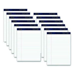 Gold Fibre Writing Pads, Narrow Rule, 50 White 8.5 x 11.75 Sheets, Dozen