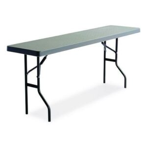 IndestrucTable Commercial Folding Table, Rectangular, 48" x 24" x 29", Charcoal Top, Charcoal Base/Legs