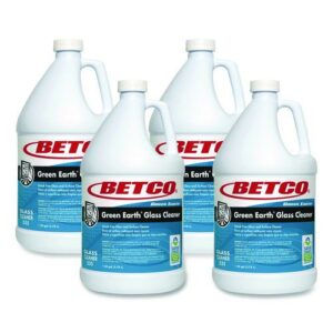 Green Earth Glass Cleaner, Pleasant Scent, 1 gal Bottle, 4/Carton