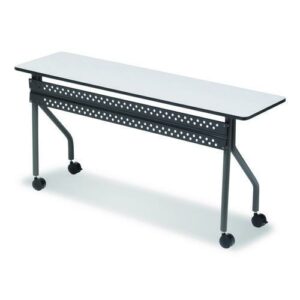 OfficeWorks Mobile Training Table, Rectangular, 72" x 18" x 29", Gray/Charcoal