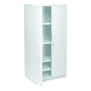 Rough n Ready Storage Cabinet, Four-Shelf, 36w x 22d x 72h, Platinum