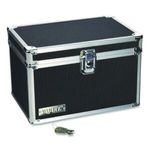 Locking Index Card File, Holds 550 5 x 8 Cards, 8.75 x 5.5 x 5.75, Black