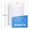 Coil-Lock Wirebound Notebook, 3-Hole Punch, Medium/College Rule, Randomly Assorted Cover Color, (70) 10.5 x 8 Sheets - Image 3