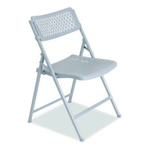 AirFlex Series Premium Polypropylene Folding Chair, Supports 1,000 lbs, 17.25" Seat Height, Platinum Seat/Back/Base, 4/Pack