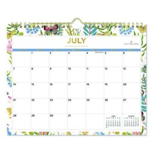Day Designer Flutter Academic Year Wall Calendar, Butterfly Floral Artwork, 11 x 8.75, 12-Month (July to June): 2025 to 2026