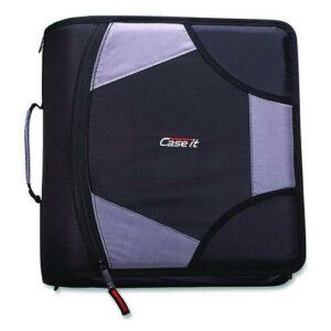 King Size Mighty Zip Tab Binder, 3 Rings, 4" Capacity, 11 x 8.5, Black