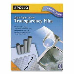 Plain Paper Transparency Film, 8.5 x 11, Black on Clear, 100/Box