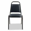 9100 Series Vinyl Upholstered Stack Chair, Supports 300 lbs, 18" Seat Height, Midnight Blue Seat/Back, Black Base, 4/Pack - Image 3