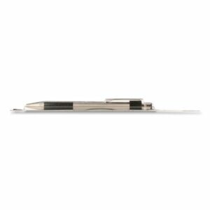 F-301 Ballpoint Pen, Retractable, Fine 0.7 mm, Black Ink, Stainless Steel/Black Barrel