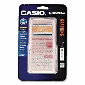 FX-9750GIII 3rd Edition Graphing Calculator, 21-Digit LCD, Pink