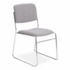 8600 Series Fabric Padded Signature Stack Chair, Supports Up to 500 lb, 19" Seat Height, Gray Seat/Back, Chrome Base, 2/Pack - Image 2