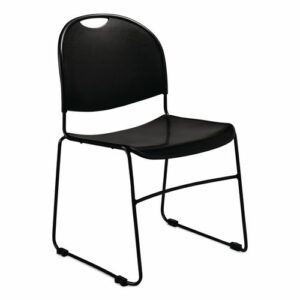 850 Series Multi-Purpose Ultra Compact Stack Chair, Supports Up to 300 lbs, 17" Seat Height, Black Seat/Back/Base, 4/Pack