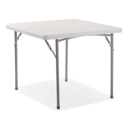 Heavy-Duty Folding Table and Folding Chair Set, Speckled Gray, Square, 36" x 36" x 29.5", Speckled Gray Top, Gray Legs - Image 3