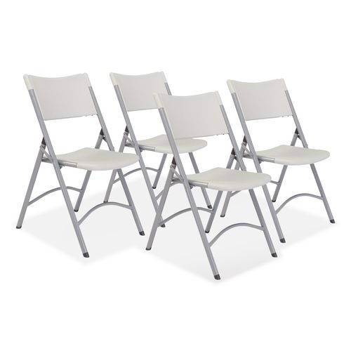 Heavy-Duty Folding Table and Folding Chair Set, Speckled Gray, Square, 36" x 36" x 29.5", Speckled Gray Top, Gray Legs - Image 2