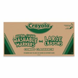 Crayon and Ultra-Clean Washable Marker Classpack, 8 Colors, 128 Each Crayons/Markers, 256/Box