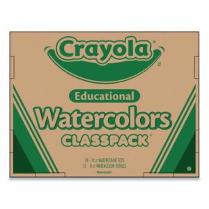 Watercolors, 8 Assorted Colors, Palette Tray, 36/Carton