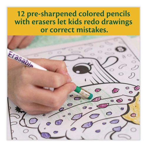 Erasable Color Pencil Set, 3.3 mm, 2B, Assorted Lead and Barrel Colors, Dozen - Image 4