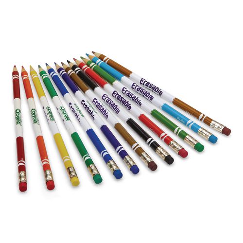 Erasable Color Pencil Set, 3.3 mm, 2B, Assorted Lead and Barrel Colors, Dozen - Image 8