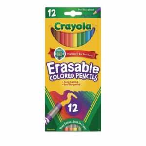 Erasable Color Pencil Set, 3.3 mm, 2B, Assorted Lead and Barrel Colors, Dozen