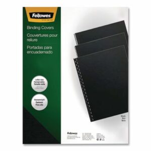 Expressions Linen Texture Presentation Covers for Binding Systems, Paper, Square Corners, 11" x 8.5", Black, 200/Pack