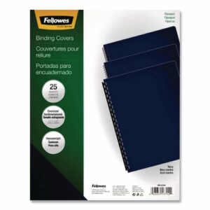 Futura Oversized Pre-Punched Presentation Covers, Plastic, Round Corners, 11.25 x 8.75, Navy, 25/Pack