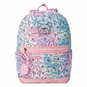 Adorable Dogs Life Backpack, 12" x 5" x 16", Tie-Dye Pink/Blue