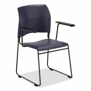 8700 Series Cafetorium Chair With Armrests, Supports Up to 500 lb, 18" Seat Height, Blue Seat/Back, Black Base, 8/Pack