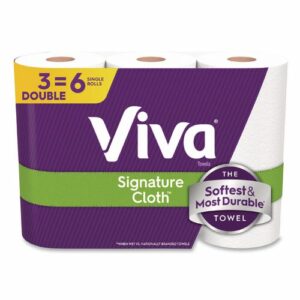 Signature Cloth Choose-A-Sheet Kitchen Roll Paper Towels,1-Ply, 5.1 x 11,White, 86 Sheets/Double Roll, 3 Rolls/PK, 8 Packs/CT