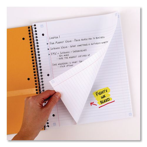 Wirebound Notebook, 1-Subject, Medium/College Rule, Assorted Cover Colors, (100) 11" x 8.5" Sheets, 3/Pack - Image 3