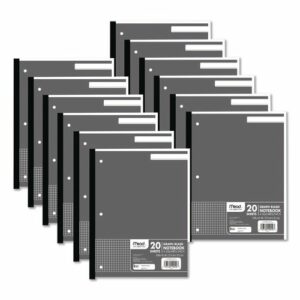 Graph Paper Tablet, 3-Hole, 8.5 x 11, Quadrille: 4 sq/in, 20 Sheets/Pad, 12 Pads/Pack