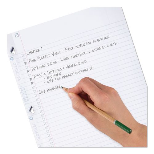 Reinforced Recycled Filler Paper Plus Study App, 3-Hole, 8.5 x 11, College Rule, 80/Pack - Image 3