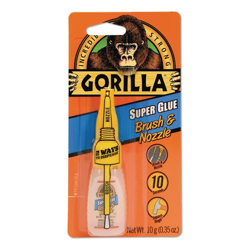 Super Glue with Brush and Nozzle Applicators, 0.35 oz, Dries Clear - Image 4