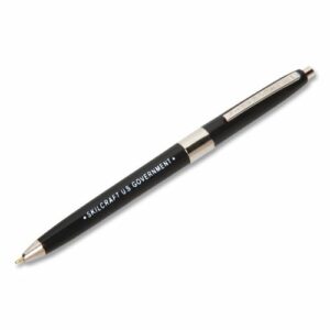 7520009357135, SKILCRAFT U.S. Government Ballpoint Pen, Retractable, Fine 0.7 mm, Black Ink, Black Barrel, Dozen