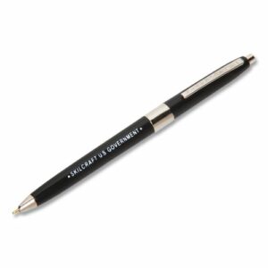 7520009357136, SKILCRAFT U.S. Government Ballpoint Pen, Retractable, Medium 1 mm, Black Ink, Black Barrel, Dozen
