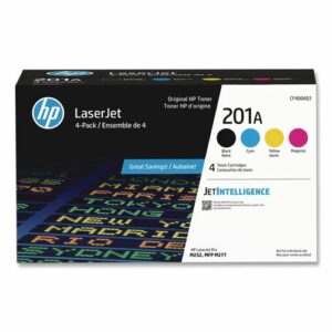 HP 201A, (CF400A-Q) 4-Pack Black/Cyan/Magenta/Yellow Original LaserJet Toner Cartridges