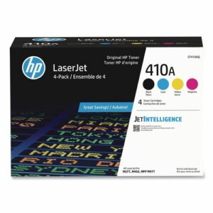 HP 410A, (CF410A-Q) 4-Pack Black/Cyan/Magenta/Yellow Original LaserJet Toner Cartridges